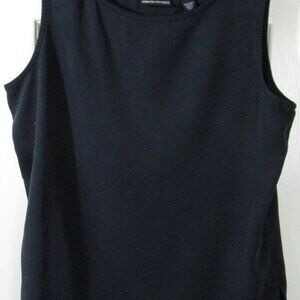 NWOT Valerie Stevens 100% Tencel Black Shell Career Layering Piece Top, Large